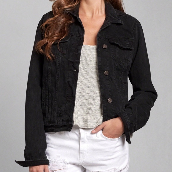 Abercrombie & Fitch Black Denim Jacket